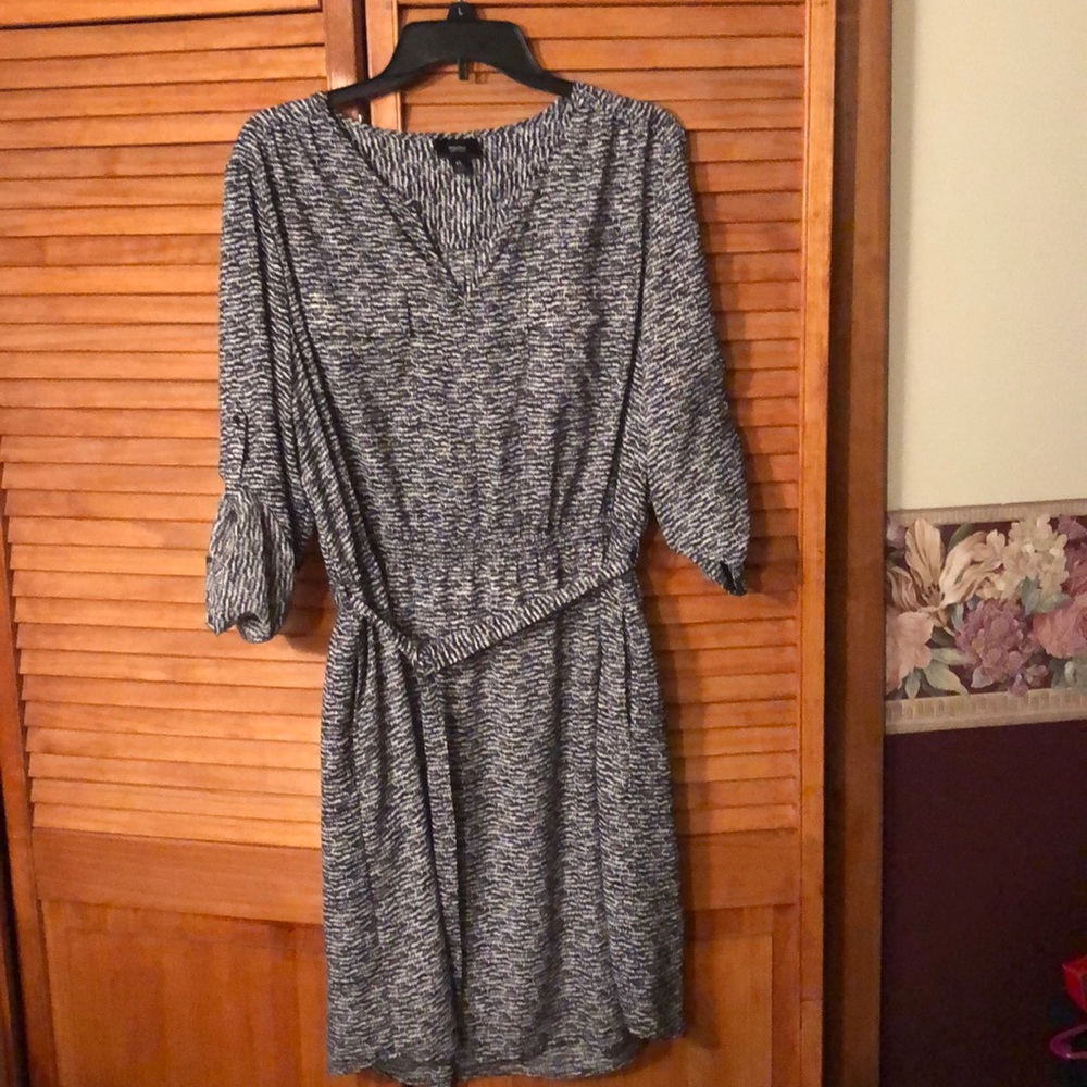 Blk & white print dress